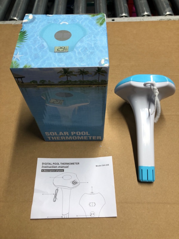 Photo 1 of Digital Pool Thermometer – IPX-8 Waterproof Swimming Pool Thermometer Floating Easy Read, Environment-Friendly Solar-Powered Temperature Gauge for Swimming Pools, Spa, Hot Tubs