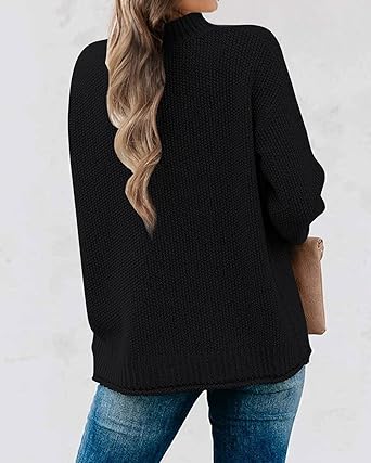 Photo 1 of ***STOCK PHOTO REFERENCE ONLY***
 MEROKEETY Women's Long Sleeve Turtleneck Cozy Knit Sweater Casual Loose Pullover Jumper Tops