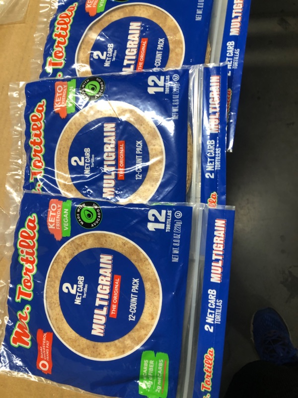 Photo 1 of ***(EXP:MAR, 22,2025 )NONREFUNDABLE*** 3-PACK Mr. Tortilla Low Carb Keto Soft Taco Shells, Vegan, Quesadillas, Burritos, Heathy Bread Alternative, 2 Net Carbs, Delicious Small Batch Kosher Wraps - (Multigrain, 12 Count)