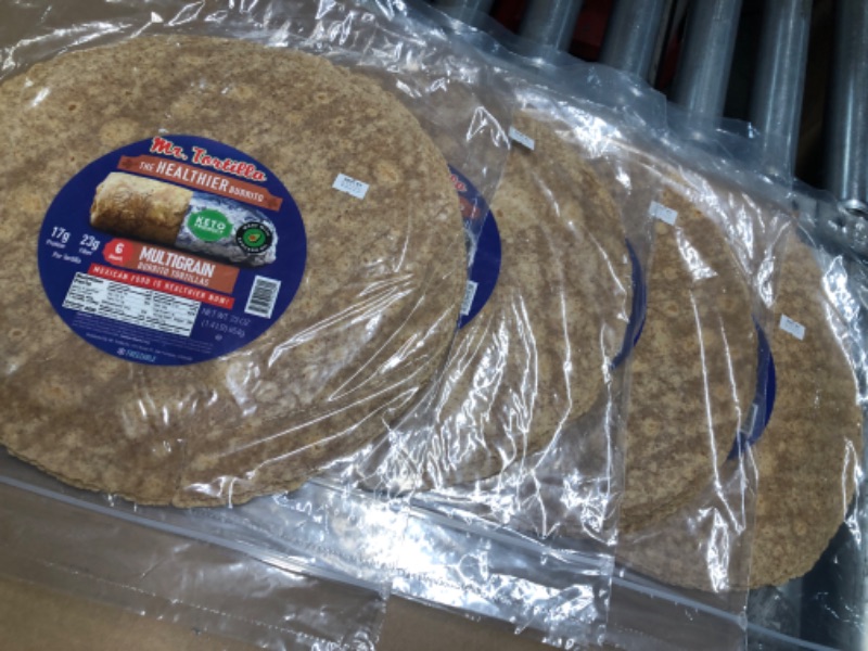 Photo 1 of ***(EXP: )NONREFUNDABLE*** 4-PACK Mr. Tortilla Healthier Burrito Keto, Vegan, Kosher, Low Calorie, Low Carb, High Protein, High Fiber 12-13" (Multigrain, 6 Wraps)