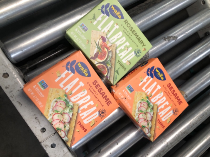 Photo 1 of ***(EXP: SEP, 30, 2025 )NONREFUNDABLE******(EXP: AUG, 31, 2025)NONREFUNDABLE******FACTORY SEALED***Wasa Flatbread Thins Crackers, Sesame and Sea Salt, 6.7 Ounce (Pack of 1)