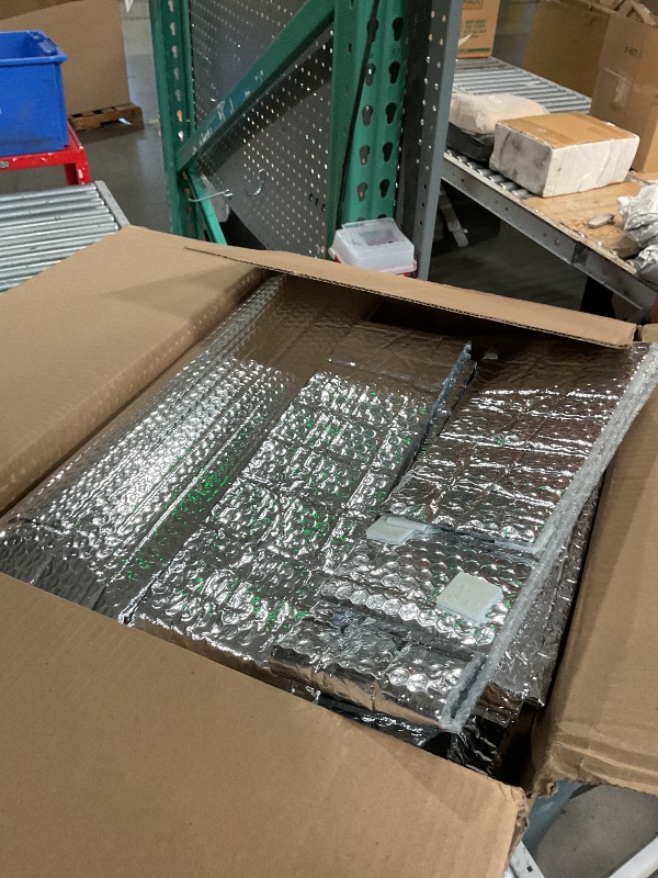 Photo 1 of 16P Garage Door Insulation Panels Kit 0.24' Thick Double Bubble Reflective Aluminum Foil Sheet Thermal Insulation Shield 120 Tapes Winter Clod and Summer Heat for Attic, Garage, Wall 