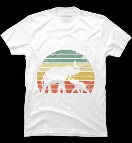 Photo 1 of ***STOCK PHOTO REFERENCE ONLY***
Vintage Elephant Shirt Retro Sunset Colors Silhouette T-Shirt