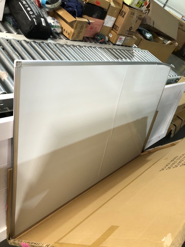 Photo 1 of ***MAJOR DAMAGE - CORNER CAVED IN - ENTIRE BOARD WARPED - SEE PICTURES - PARTS LIKELY MISSING***
TQVAI Magnetic Dry Erase Board for Wall 60 x 40 Inches Whiteboard with Markers, Pen Tray, Magnets, Writing Board for Students, Planning, Drawing, Memo, to Do 