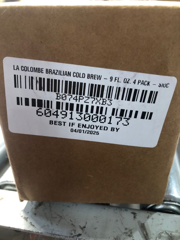 Photo 1 of ***(EXP: 4/1/2025 )NONREFUNDABLE BUNDLE*** La Colombe Brazilian Cold Brew - 9 Fl. Oz. 4 Pack - 100% Arabica, Single-Origin, Cold Pressed Espresso Coffee, 15 Calories, Double-Filtered, Bold & Rich Coffee, 120mg Natural Caffeine ( X 2) 