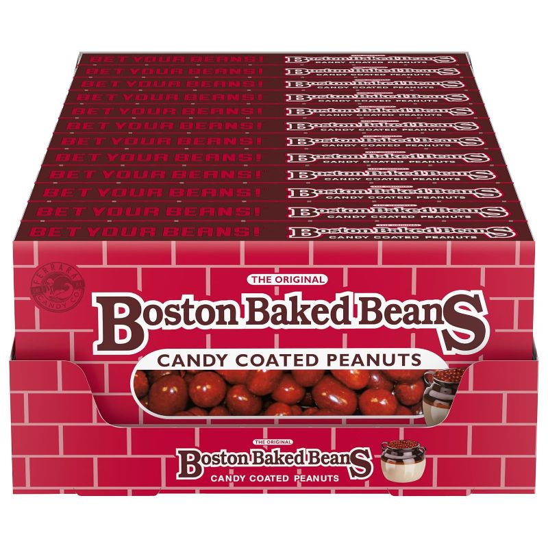 Photo 1 of ***(EXP: 5/31/25)NONREFUNDABLE*** Wonka Boston Baked Beans, Candy-Coated Peanuts, Sweet & Salty, 4.3 Ounce Theater Candy Boxes (Pack of 12)
