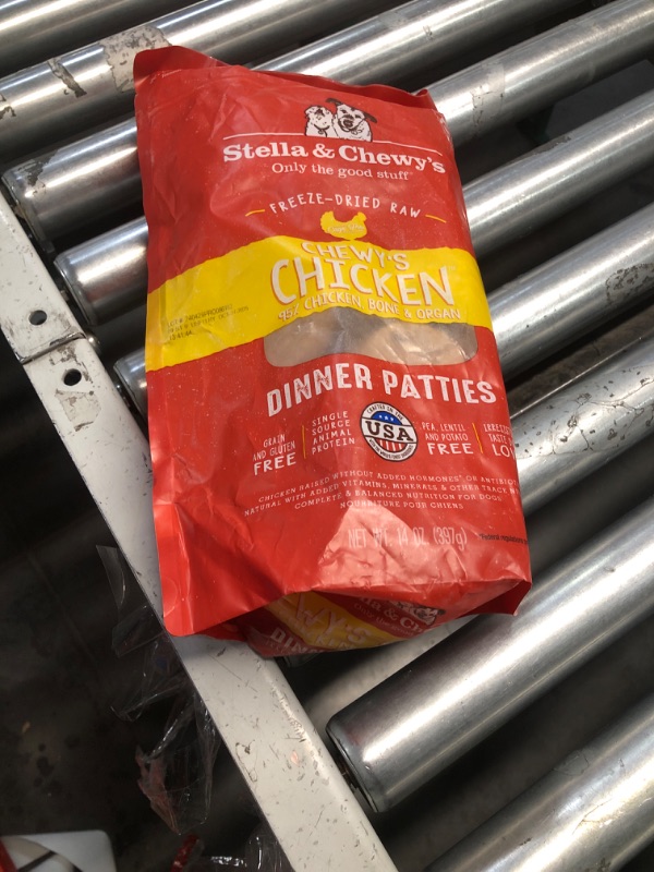 Photo 1 of ***(EXP: 10/27/25 )NONREFUNDABLE*** Stella & Chewy's Freeze Dried Raw Dinner Patties – Grain Free Dog Food, Protein Rich Chewy’s Chicken Recipe – 14 oz Bag
