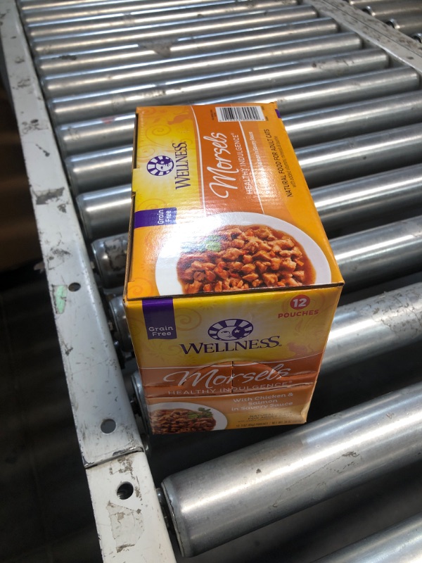 Photo 1 of ***(EXP:5/29/25 )NONREFUNDABLE*** Wellness Healthy Indulgence Natural Grain Free Morsels with Chicken & Salmon in Savory Sauce Wet Cat Food, 3 oz., Case of 12