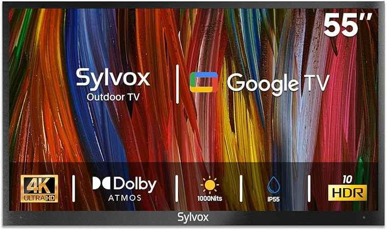 Photo 1 of *** (MISSING ACCESSORIES) SYLVOX 43 Inch Outdoor Smart Television Weatherproof Google TV, 4K 700NIT High Brightness Temperature Resistant IP55 Waterproof
