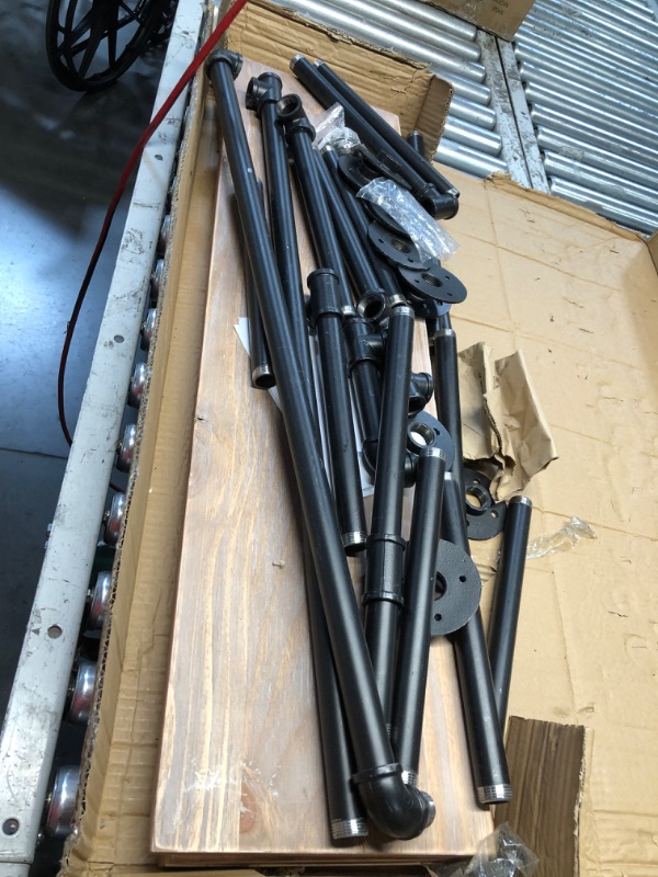Photo 1 of ***HEAVILY USED - COVERED IN SCRATCHES - SEE PICTURES - INCOMPLETE***
WGX Design For You Industrial Pipe Clothing Rack Wood Garment Rack Pipeline Vintage Rolling Rack On Wall?Black?