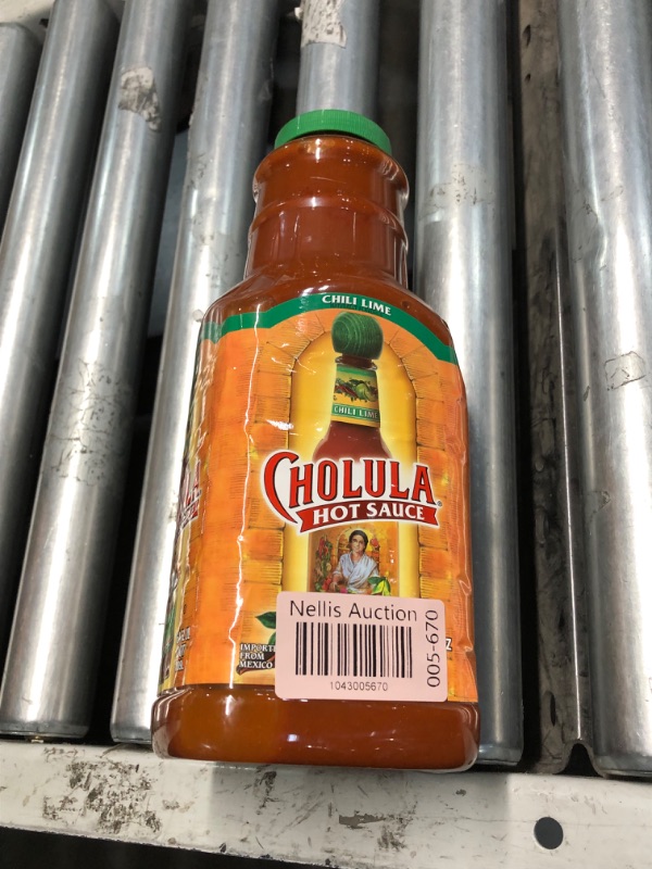 Photo 1 of ***(EXP: BEST BY MARH 19 2026****** )NONREFUNDABLE***Cholula Chili Lime Hot Sauce, 64 fl oz - One 64 Fluid Ounce Bulk Container of Chili Lime Hot Sauce with Mexican Peppers, Lime and Signature Spice Blend, Perfect for Eggs, Shrimp, and More