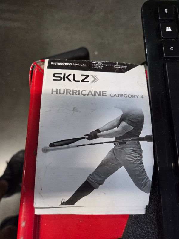 Photo 1 of ***HEAVILY USED - SCUFFED AND SCRAPED - LIKELY MISSING PARTS - UNABLE TO VERIFY FUNCTIONALITY***
SKLZ Hurricane Batting Swing Trainer for Baseball & Softball - Durable Swing Arm - 4 Power Band System - High-Visibility, Anti-Dent Target Ball Head - Screw-i