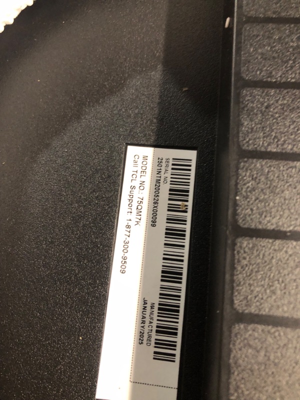 Photo 1 of ***ITEM TESTED FOR POWER, UNABLE TO TEST FURTHER***
TCL - 75" Class QM7-Series 4K UHD HDR QD-Mini LED Smart Google TV (2024)