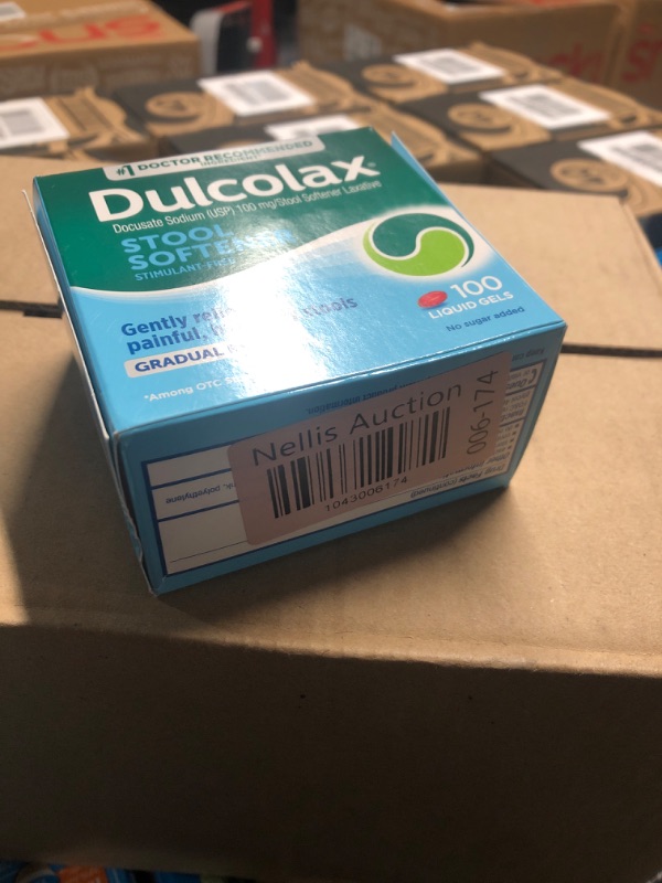 Photo 1 of ***(EXP:04/2027**** )NONREFUNDABLE***Dulcolax Stool Softener Laxative Liquid Gel Capsules, Gentle Constipation Relief for Hard, Dry Stools, Docusate Sodium 100 mg, 100 Count