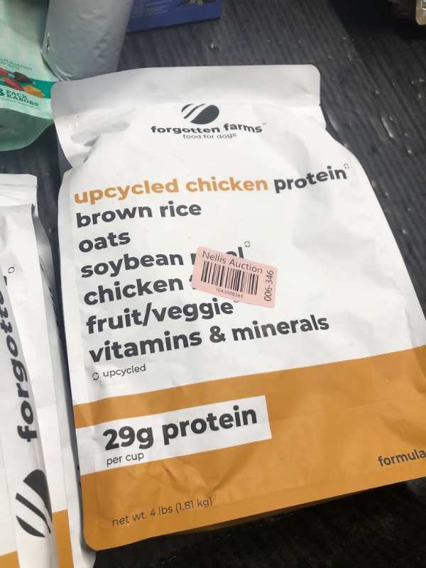Photo 1 of ***(EXP: 11/14/2025*****)NONREFUNDABLE***Forgotten Farms Dog Food, Upcycled Chicken Protein and Ancient Grains, 29g Protein, 4 lb Bag
