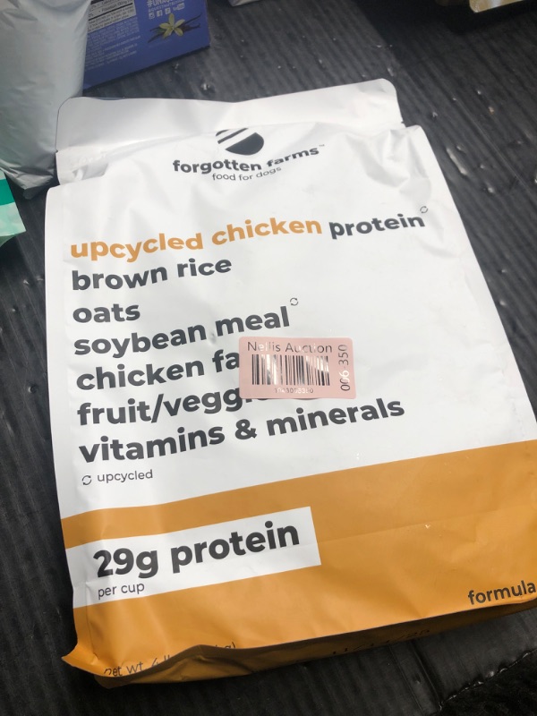 Photo 1 of ***(EXP: 11/14/2025****)NONREFUNDABLE***Forgotten Farms Dog Food, Upcycled Chicken Protein and Ancient Grains, 29g Protein, 4 lb Bag