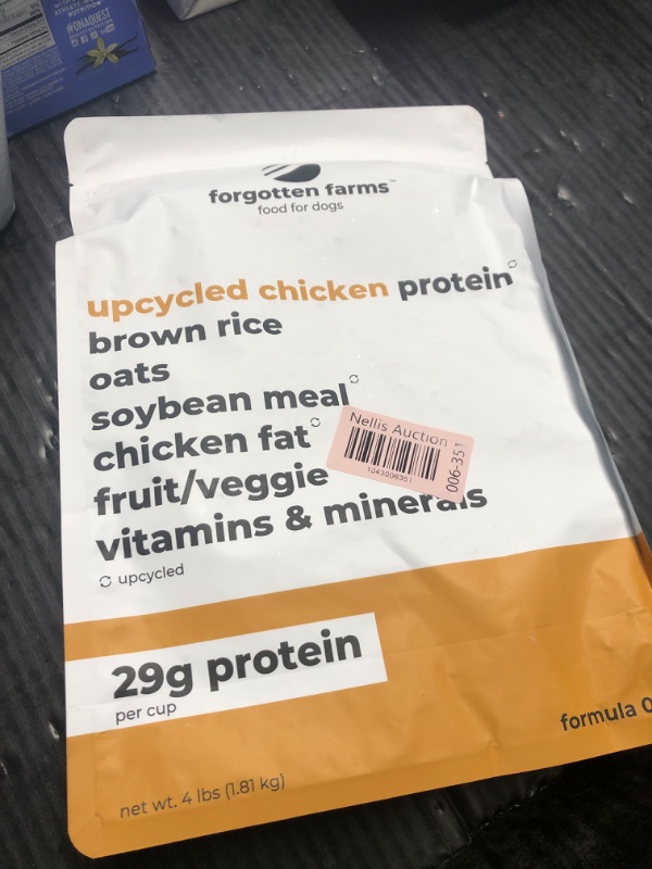 Photo 1 of ***(EXP:11/14/2025***** )NONREFUNDABLE***Forgotten Farms Dog Food, Upcycled Chicken Protein and Ancient Grains, 29g Protein, 4 lb Bag