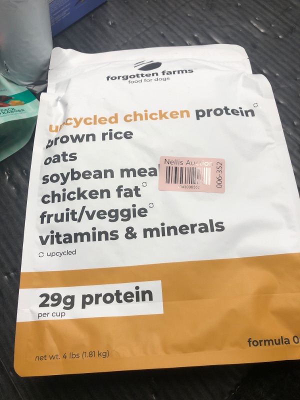 Photo 1 of ***(EXP:11/14/2025****** )NONREFUNDABLE***Forgotten Farms Dog Food, Upcycled Chicken Protein and Ancient Grains, 29g Protein, 4 lb Bag