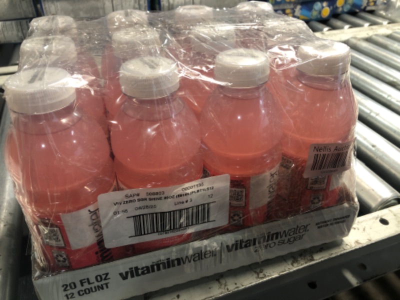 Photo 1 of ***(EXP: 04/28/2025***** )NONREFUNDABLE***vitaminwater zero sugar shine, electrolyte enhanced water w/vitamins, strawberry lemonade drinks, 20 fl oz, 12 Pack
