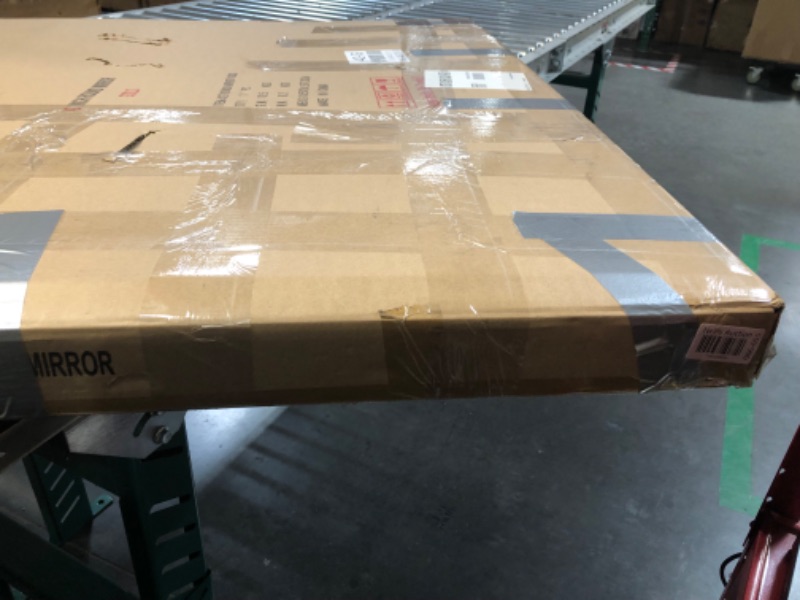 Photo 1 of 42 Inch Large Round Mirror Gold, Metal Framed Wall Mirror | Modern Oversized Circle Vanity Mirror, Bathroom Mirrors for Over Sink, Bedroom Living Room Decor Entryway