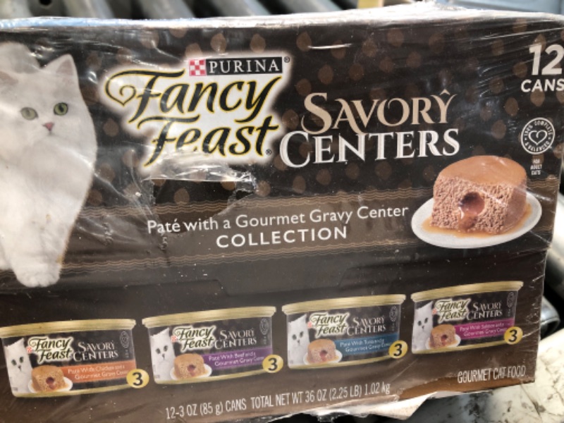 Photo 1 of ***(EXP: )NONREFUNDABLE***
Exp-07-2025
Purina Fancy Feast Savory Centers Pat Collection Gourmet with Tuna, Chicken, Salmon, Beef, Seafood and Fish Wet Cat Food - 3oz/12ct Variety Pack