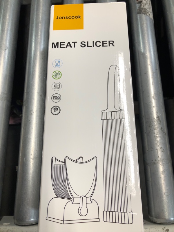 Photo 1 of **MISSING ACCESSORIES** Fresh Meat Slicer, Manual Meat Slicer for Fresh Raw Meat, Meal Prep for the Week, Adjustable Thickness 2mm or 4mm, 17 Blades get 18 Meat Slices, Meat Cleavers can be Sliced, Striped, Diced -Gray