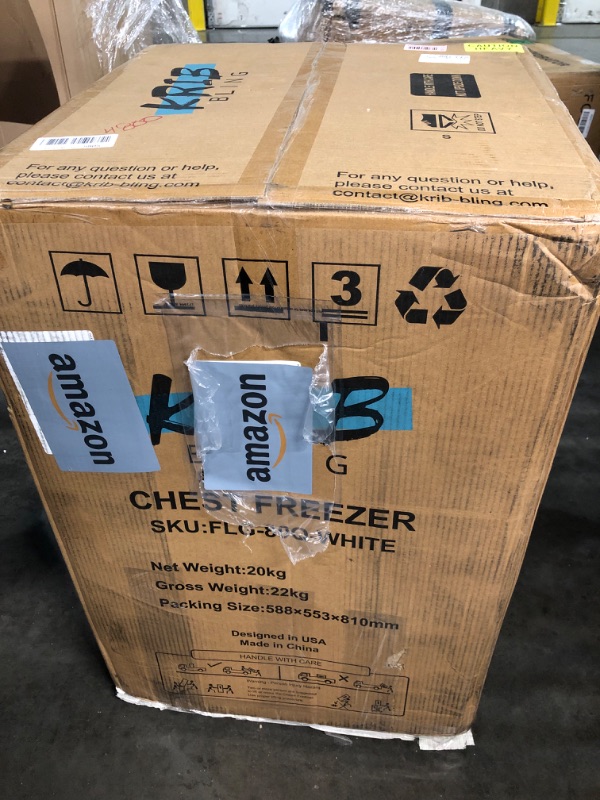 Photo 1 of Small Deep Freezer 5.0 Cu.Ft Mini Chest Freezer with Removable Baskets & 6 Level Adjustable Thermostat (Down to -11°F)& Front Defrost Water Drain, Mini Compact Freezer Suitable for Dorm/Home, White