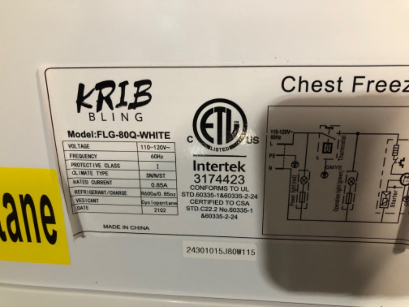 Photo 1 of Small Deep Freezer 5.0 Cu.Ft Mini Chest Freezer with Removable Baskets & 6 Level Adjustable Thermostat (Down to -11°F)& Front Defrost Water Drain, Mini Compact Freezer Suitable for Dorm/Home, White