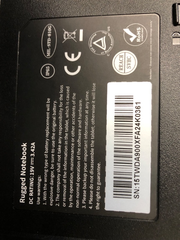 Photo 1 of **LOCKED**
MUNBYN 15.6" Rugged Laptop Windows 11 Pro, Intel i5-1135G7, 16GB+512GB, Heavy Duty Laptop, Wi-Fi 6, 4G LTE Rugged Laptop Computer, 700Nit Outdoor Laptop, 6300+1750mAh Dual Battery, 2Y Protection(New)