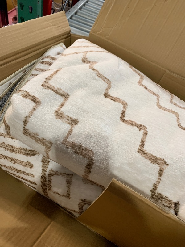 Photo 1 of (used) jinchan Moroccan 6x9 Area Rugs for Living Room - Machine Washable Soft Modern Geometric Stain Resistant