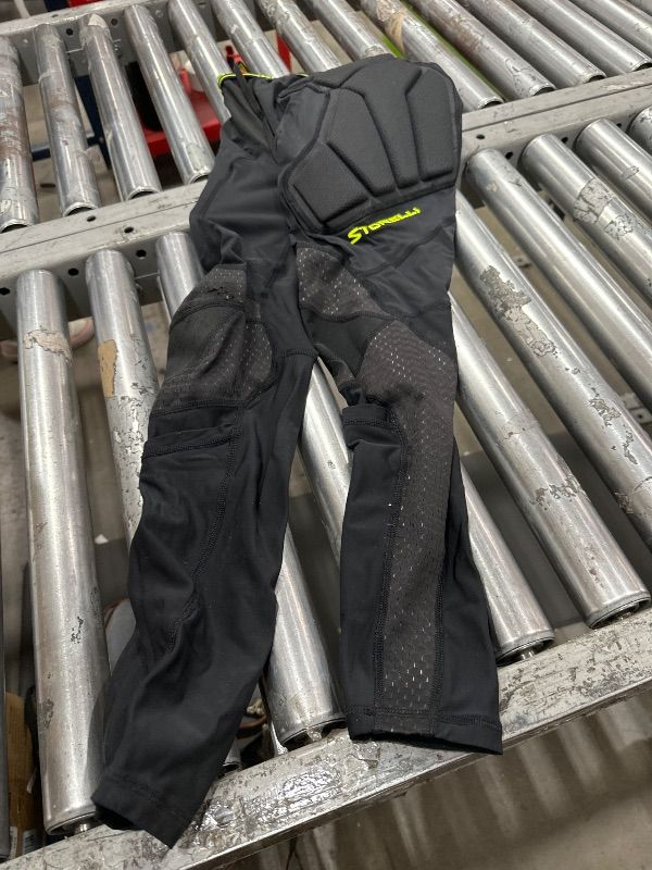 Photo 1 of Storelli BodyShield Goalkeeper Leggings 3, High-Impact Protection, Sweat-Wicking, UV-Resistant Athletic Bottoms for Soccer & Heavy-Duty Sports | Black | Small