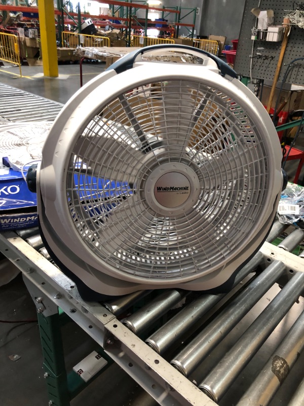 Photo 1 of ***USED - MAJOR DAMAGE - CRACKED - SEE PICTURES***
Lasko Wind Machine Air Circulator Floor Fan, 3 Speeds, Pivoting Head for Large Spaces, 20", 3300, White
