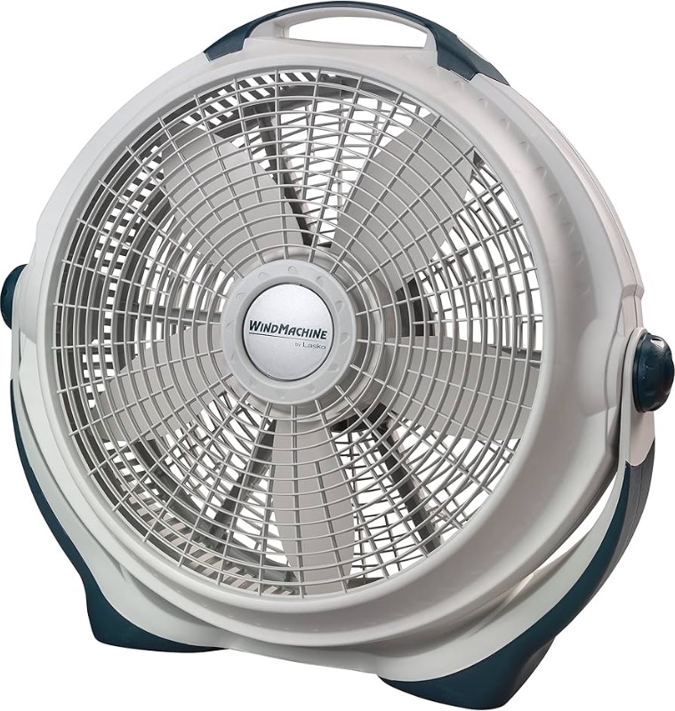 Photo 1 of ***USED - MAJOR DAMAGE - CRACKED - SEE PICTURES***
Lasko Wind Machine Air Circulator Floor Fan, 3 Speeds, Pivoting Head for Large Spaces, 20", 3300, White