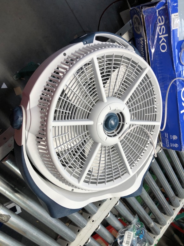 Photo 1 of ***USED - MAJOR DAMAGE - CRACKED - SEE PICTURES***
Lasko Wind Machine Air Circulator Floor Fan, 3 Speeds, Pivoting Head for Large Spaces, 20", 3300, White