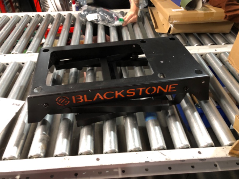 Photo 1 of ***INCOMPLETE - MISSING SIDE SHELF AND VARIOUS OTHER PARTS - SEE PICTURES***
Blackstone 5013 Collapsible 17” and 22” Tabletop Griddle Stand with Adjustable Legs and a Removable Side Shelf, Powder Coated Steel, Black