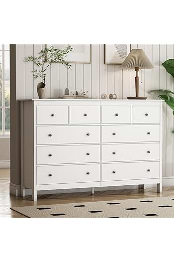 Photo 1 of ***truck pick up****10 Drawer Dresser for Bedroom, Modern White Dressers and Chests of Drawers, 55-inch Drawer Wide Dressers