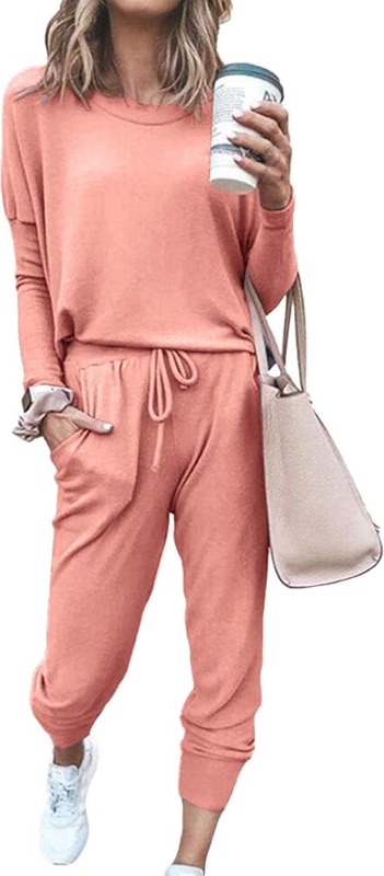 Photo 1 of PRETTYGARDEN Women's Spring Fall 2 Piece Lounge Outfit Long Sleeve Crewneck Pullover Tops High Waisted Pants Set Tracksuit **SIZE XL**