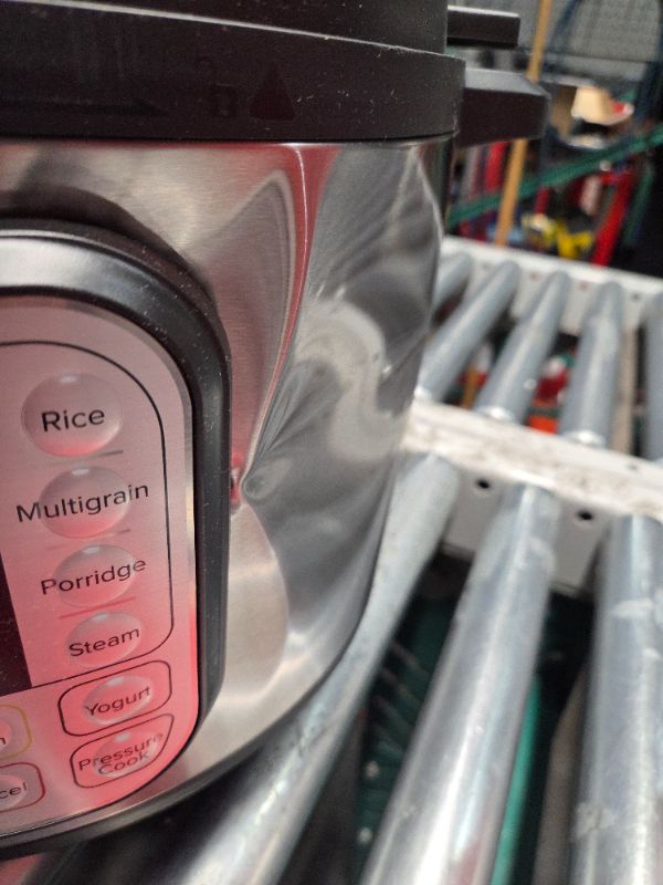 Photo 1 of ***DAMAGED - HUGE DENT - POWERS ON - UNABLE TO TEST FURTHER - SEE PICTURES***
Instant Pot Duo 7-in-1 Electric Pressure Cooker, Slow Cooker, Rice Cooker, Steamer, Sauté, Yogurt Maker, Warmer & Sterilizer, Includes App With Over 800 Recipes, Stainless Steel