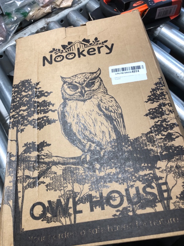 Photo 1 of Owl House for Outdoors – Premium Large Cedar Nesting Box – Prebuilt Wooden Birdhouse for Screech Owls – Easy to Hang with Two Hanger Brackets, Mounting Screws & Cedar Shavings