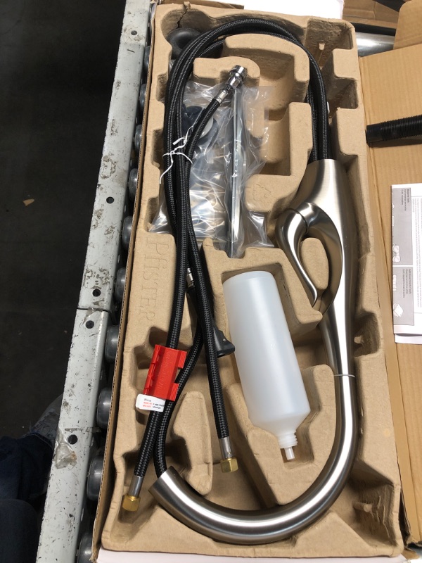 Photo 1 of (USED)(INCOMPLETE) Pfister Indira Kitchen Faucet with Pull Down Sprayer and Soap Dispenser, Single Handle, High Arc