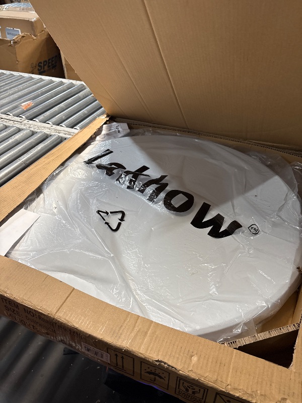 Photo 1 of **MISSING BOTTOM PORTION OF THE TABLE LEGS***
Lakhow 2.63' (32in) Bar Height Folding Table,Parties and Commercial Events, Coffee Card, Dining Table,Wedding Event,Indoor/Outdoor Folding Table, Metal Frame,Locking Legs,Folding Pub Table,White