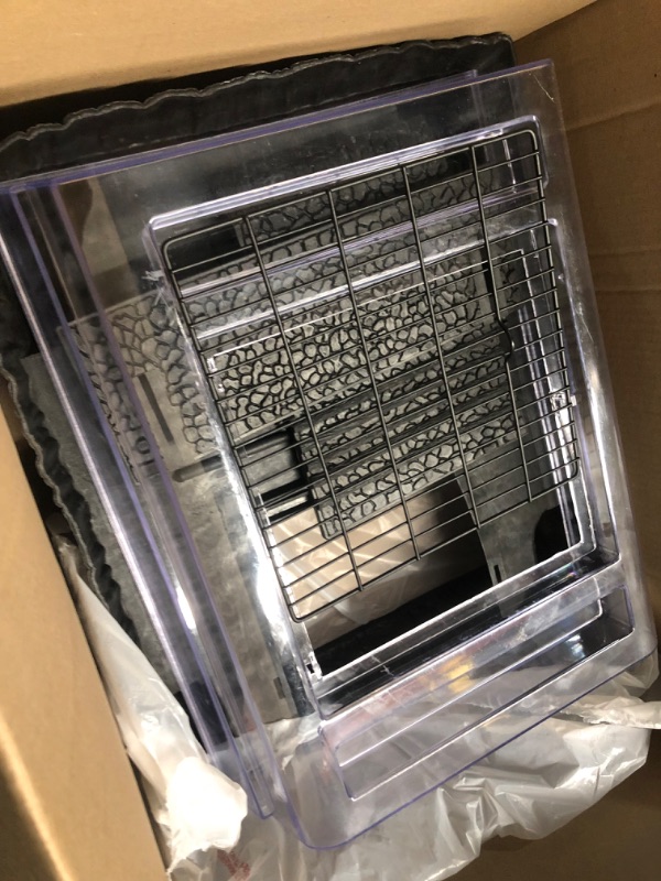 Photo 1 of PENN-PLAX Reptology Turtle Topper – Above Tank Basking Platform That Safely Mounts to Standard Size Tanks Including 10g, 20L, 20H, 29g, up to 55 Gallons and 13” Wide – Black Color (REP600)