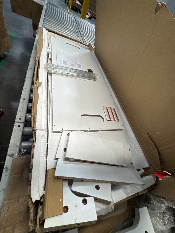 Photo 1 of ***(PARTS ONLY/ NON REFUNDABLE/ NO RETURNS OR REFUNDS)***Major Damage 
roomfitters Mid Century Modern TV Stand with Power Outlets, Entertainment Cabinet with Open Storage, TV Console with Storage Doors for Living Room, Media Cabinet with Drawer, Geometric