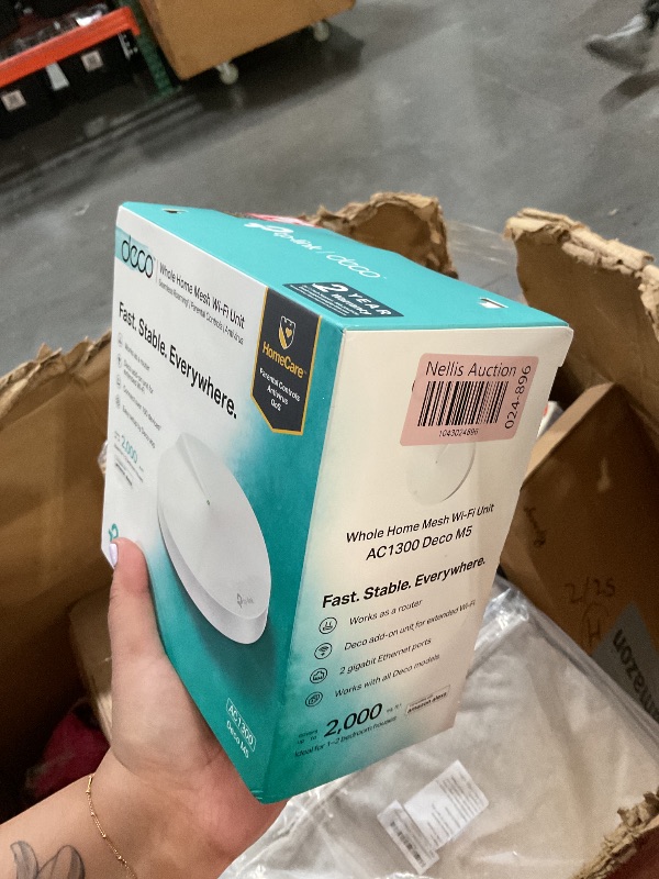 Photo 1 of TP-Link Deco Mesh WiFi Router (Deco M5) – Dual Band Gigabit Wireless Router, Quad-core CPU, MU-MIMO, HomeCare, Parental Control, Up to 2,000 sq. ft. Coverage, Works with Alexa, 1-pack