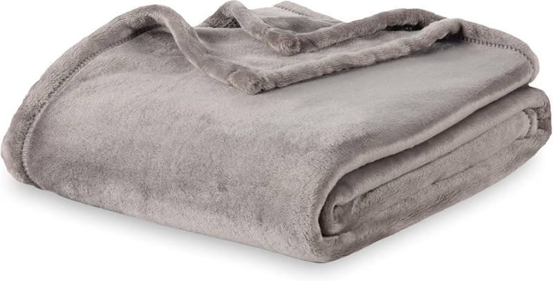 Photo 1 of  Bed Blanket Queen Size,Lightweight Soft Fuzzy Plush Blanket for Bed and Couch,Charcoal Gray,