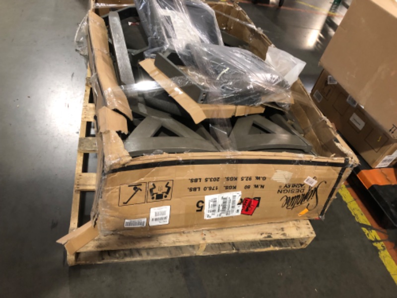Photo 1 of ***Extra large truck\ trailer pallet pick****upSignature Design by Ashley Caitbrook Rustic 7 Piece Dining Set, Include Table and 6 Chairs, Gray