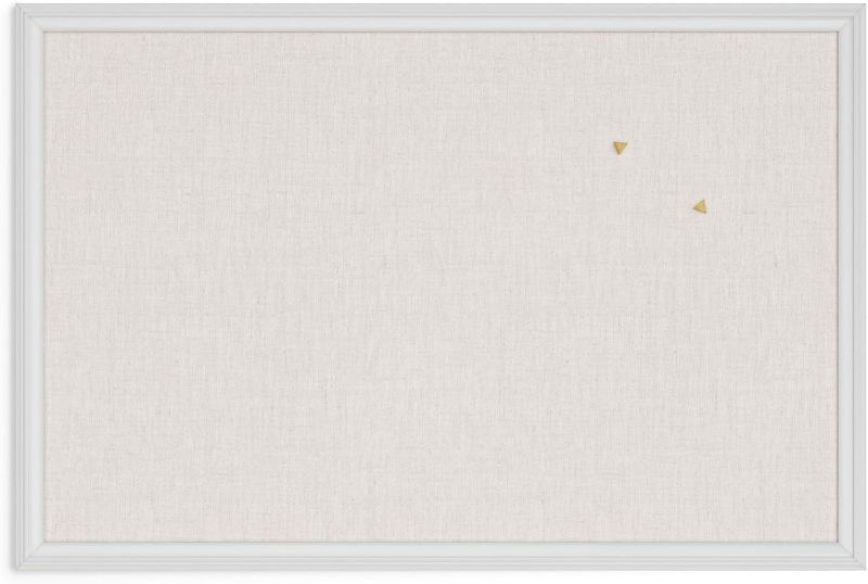 Photo 1 of 

U Brands Farmhouse Linen Bulletin Board, 30"x20", White Wood Style Frame, Includes Push Pins