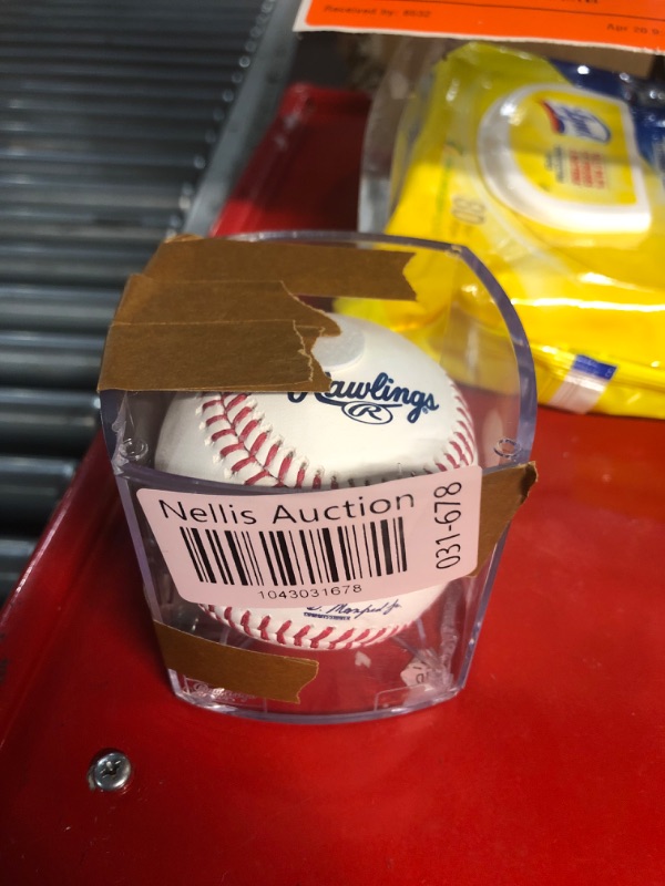 Photo 1 of *****display cube cracked and the black holder is missing****Rawlings Official MLB Baseball with Display Cube