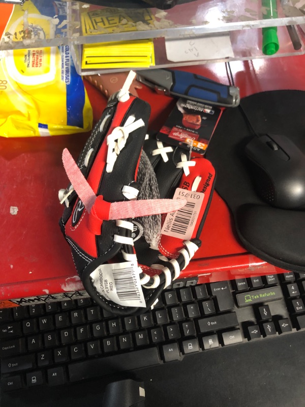 Photo 1 of *** stock photo for reference only*** red and black***missing ball***Rawlings Players Series 9" Softball Glove with Soft Core Ball
