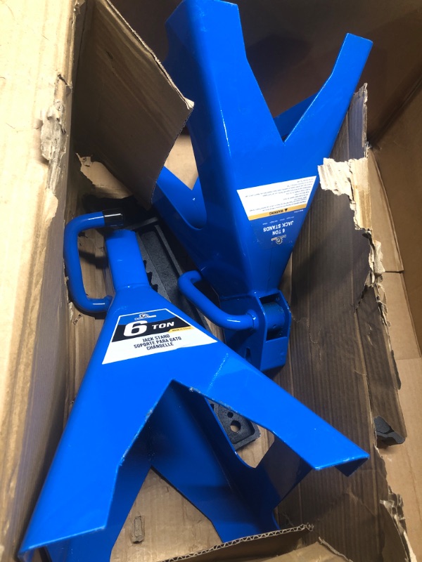 Photo 1 of 6 Ton (12,000 LBs) Automotive Jack Stands,Heavy Duty Steel Car Lifting Stand for Garages,Repair Shops,Adjustable Height 14.6"- 24",1 Pair